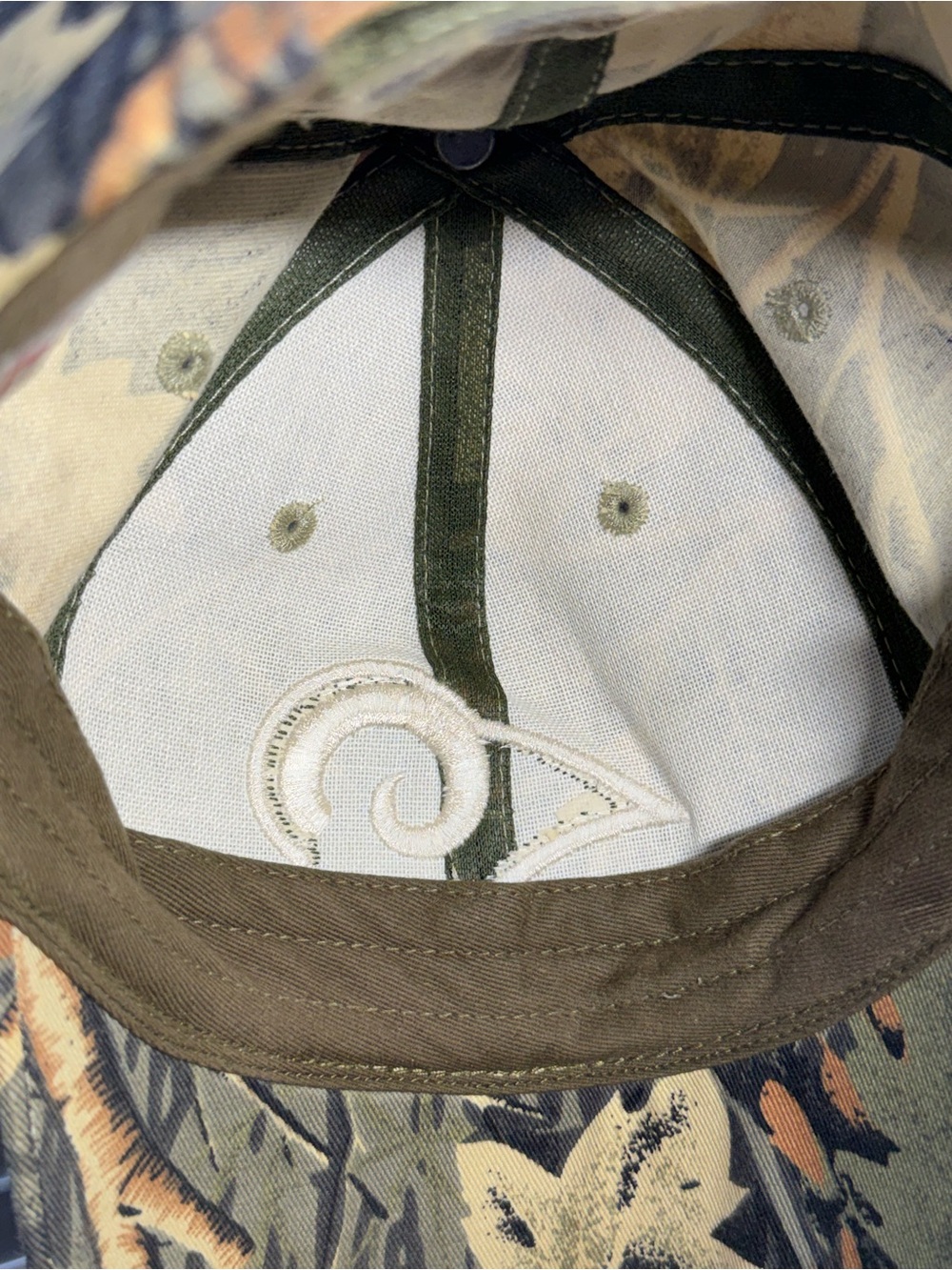 VTG 90s St Louis Rams Camo Hat RealTree Camouflage Velcro Strapback Cap NFL OSFM - Picture 4 of 5